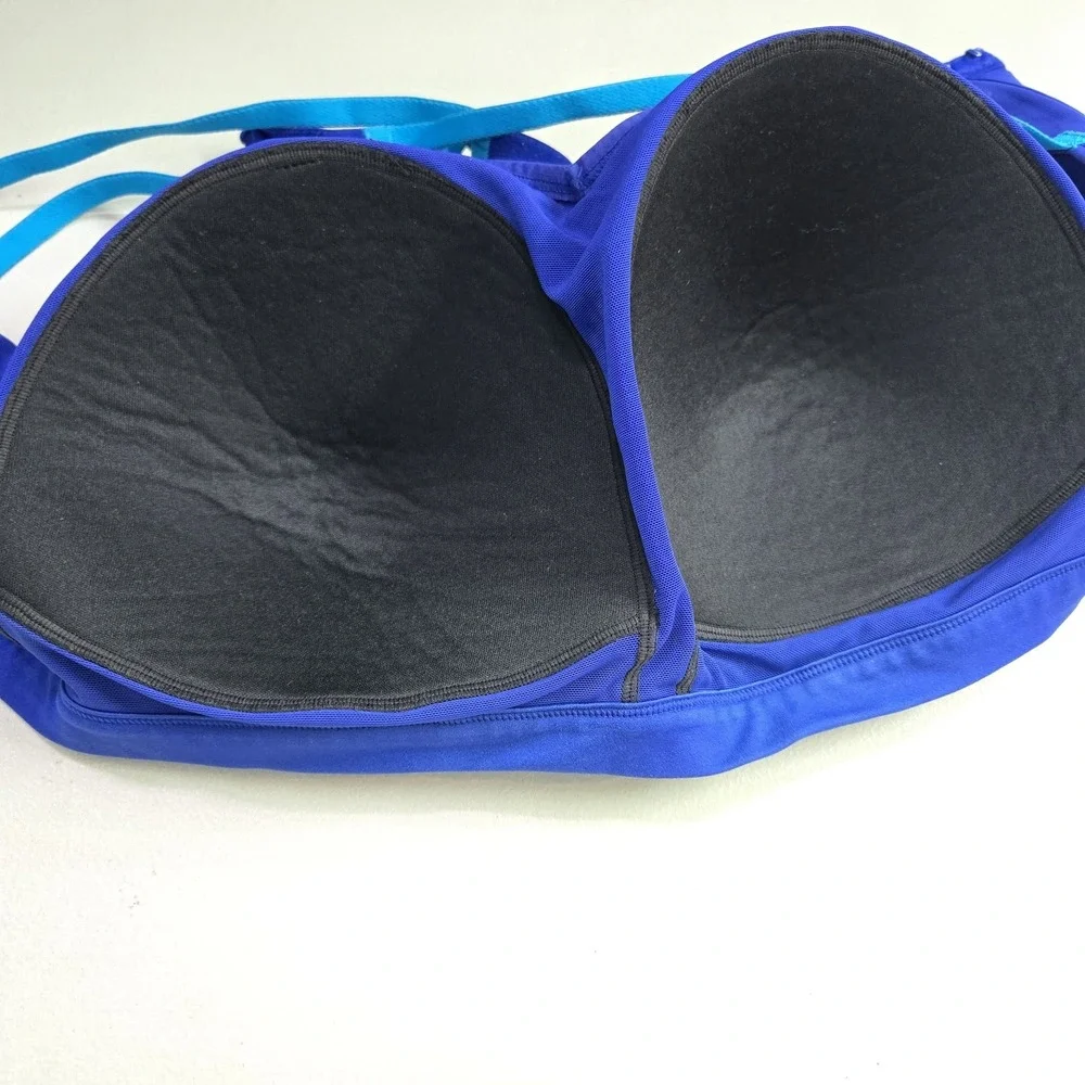 LIVI Women Bra 44D Blue T Shirt Wireless Strap Adjustable Racerback - Picture 6 of 11